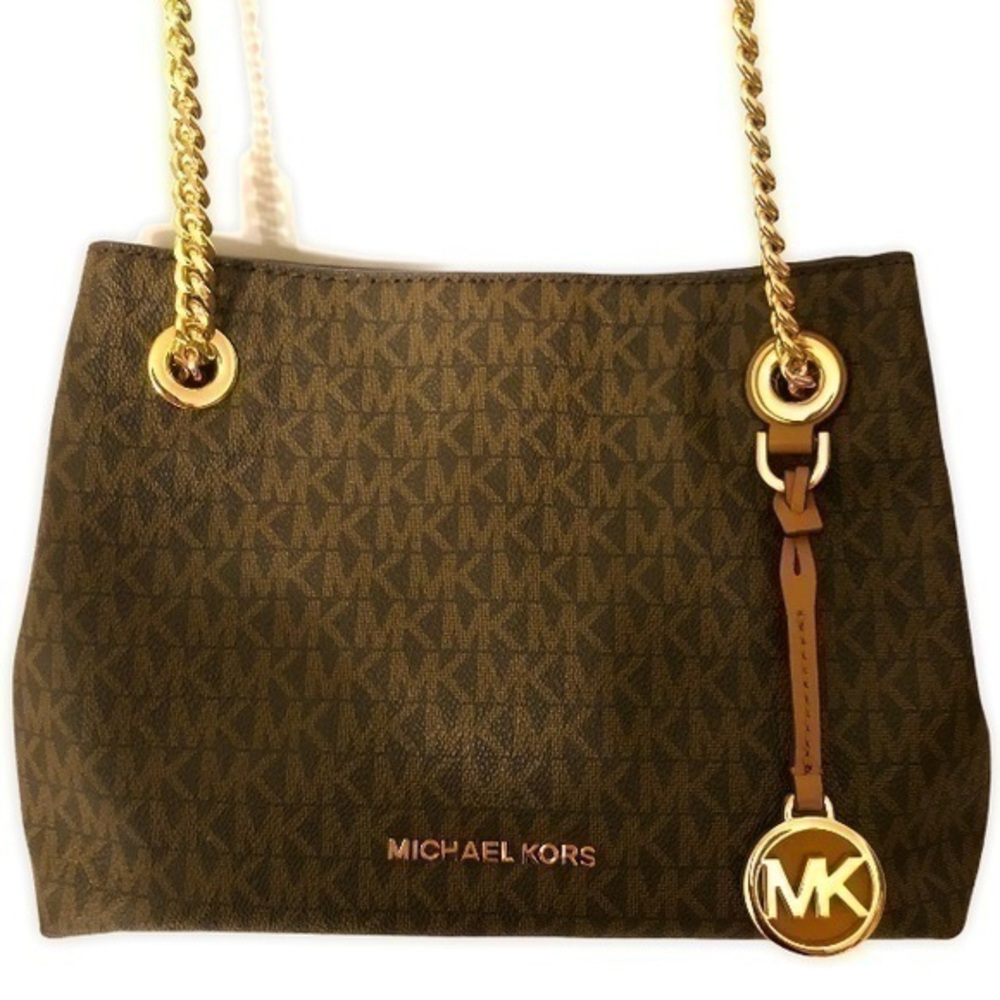 MICHAEL KORS Jet set chain tote bag monogram mk